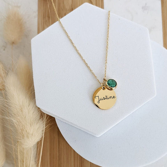 collar medallon con piedra preciosa