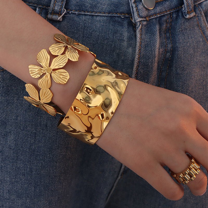 brazalete abierto oro